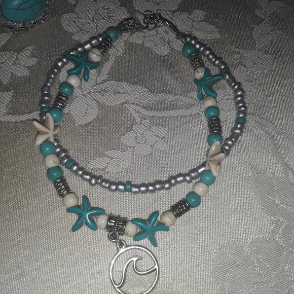 New Set of jewelry.  Necklace, bracelet,  earrings, anklet, choker - Picture 4 of 6